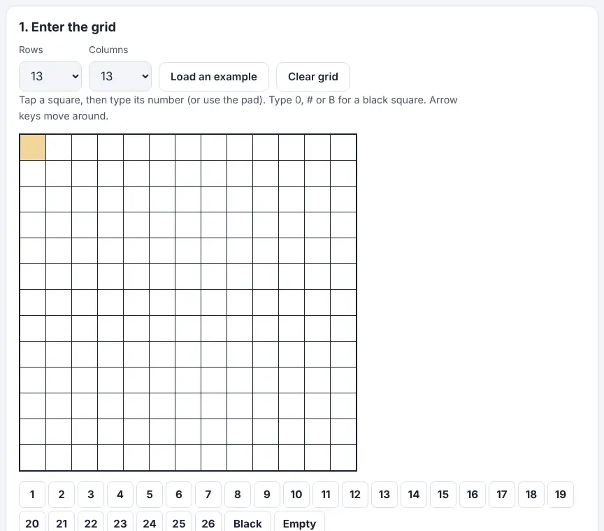 Screenshot of the Codeword Solver on Unscramble Words 4U, ready to use