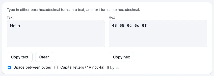 Screenshot of the Hex to Text Converter on Unscramble Words 4U, ready to use